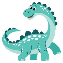 Blue Brontosaurus cartoon character illustration for children themed projects. Cute dinosaur vector ideal for stickers, nursery decor, and educational graphics. © Nass Studio