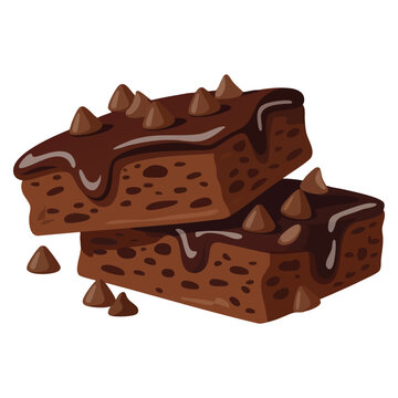 Brownies dessert illustration for sweet foods and chocolate lovers. Cute vector design perfect for bakery menus, snack branding, and dessert themed projects.