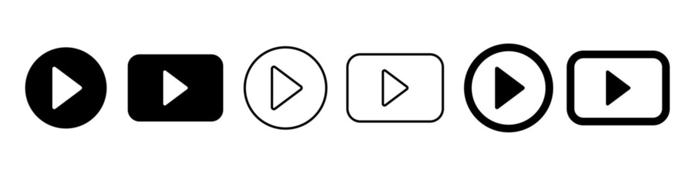 music word play button on white background isolated
