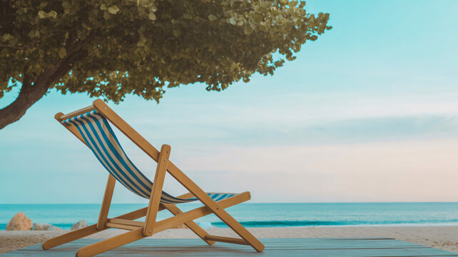 Beach, relaxation, deck chair, tropical getaway, summer vibe