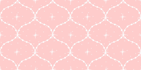 Obraz premium Stars seamless cover vector for christmas bg with star. Plaid background and pattern illustration colorful holiday print features. Cute doodle of glitter and abstract stars on white.