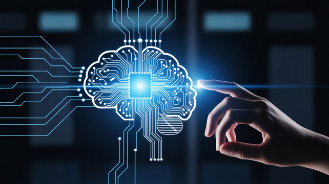 Human Brain, Artificial Intelligence, Circuitry, Technology Concept