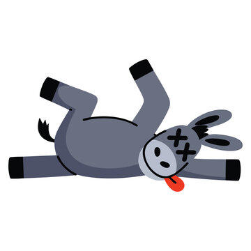 Dead jackass animal isolated on white background. Vector illustration perfect for rural themes, wildlife concepts, and anatomy related graphics.