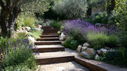 Obraz premium stone steps in a garden