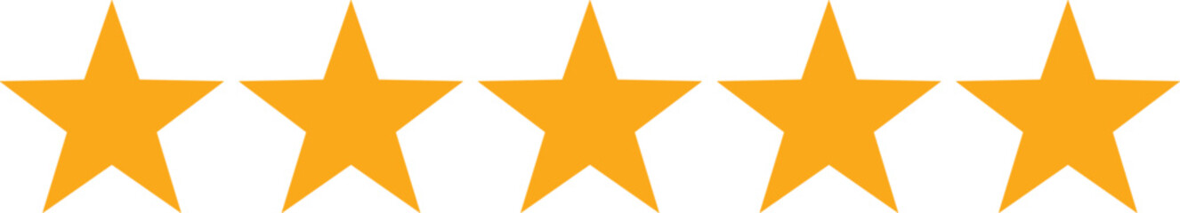 Obraz premium Five Star Rating Vector Icon Row for Customer Reviews, Product Feedback, Premium Quality Success, and Service Evaluation Classification Displays