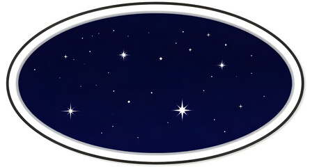 stars, starrysky, ovalframe, night, galaxy, cosmic, astronomy, celestial, universe, dreamy, space, dark, decorative, minimalist, vector, illustration, isolated © zpixel