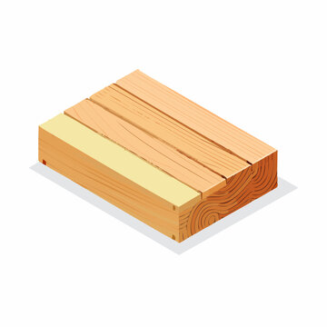 Isometric illustration of stacked lumber