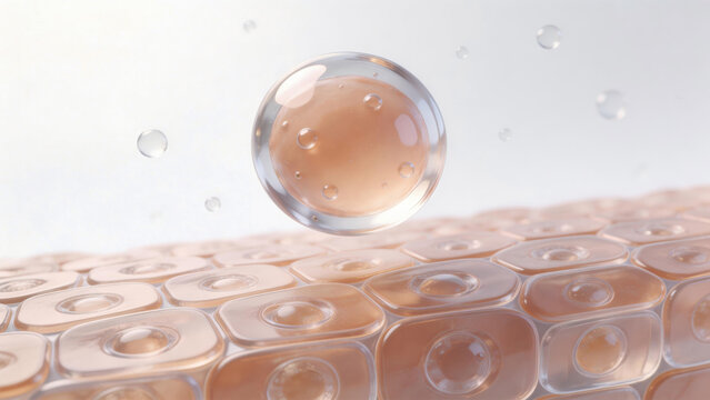 PDRN Exosome Micro Molecules for Skin Regeneration Biotechnology Medical Illustration	
