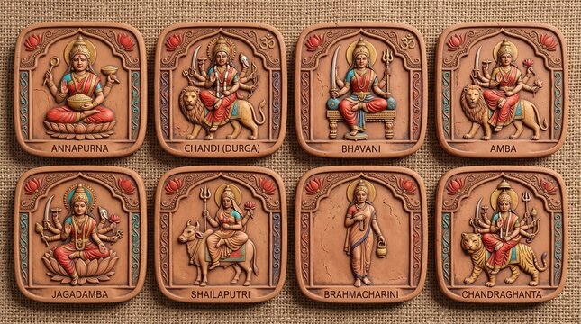 Terracotta Hindu Goddess Ceramic Icon  sheet