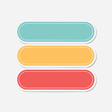Three Colorful Rounded Rectangles for Infographics
