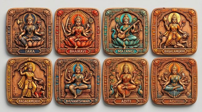 Terracotta Hindu Goddess Ceramic Icon  sheet