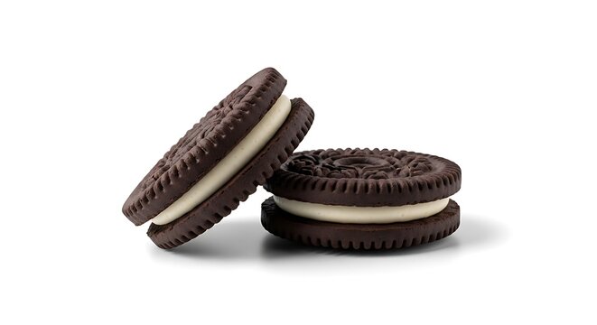 Chocolate Oreo Cookies on White Background