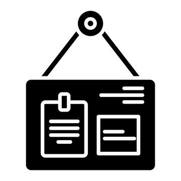 Bulletin Board Icon: Information, Notice, and Communication