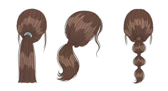 Brown Hair Ponytail Styles: High Ponytail, Side Ponytail, Bubble Ponytail