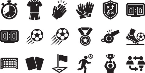 Football Match Essentials Icon Vector Set © Juhi