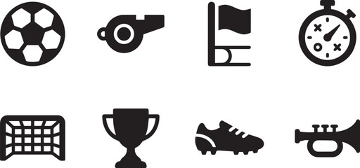 Football Match Essentials Icon Vector Bundle © Juhi