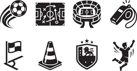 Football Strategy And Stadium Icon Vector Set © Juhi