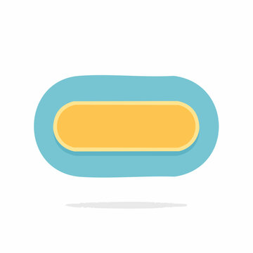 Blue and Yellow Rounded Rectangle Button