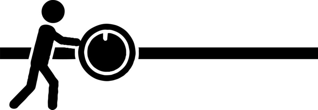 Man adjusting large circular dial along horizontal track