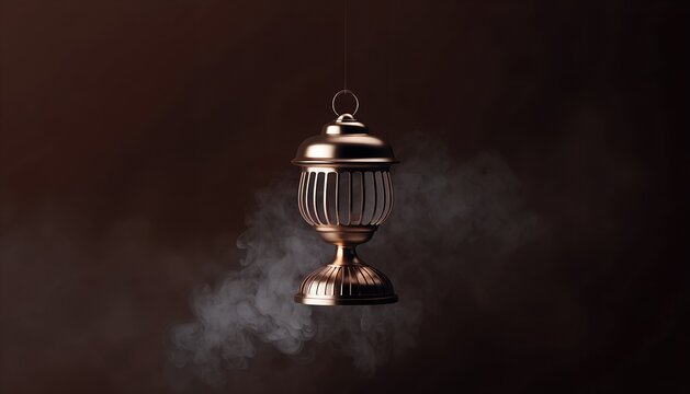 Radiant ornate lantern glowing with soft smoke, evoking the spirit of Eid al-Adha and islamic festivities