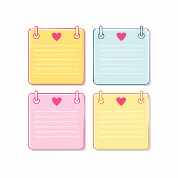 Cute Heart Sticky Notes Collection