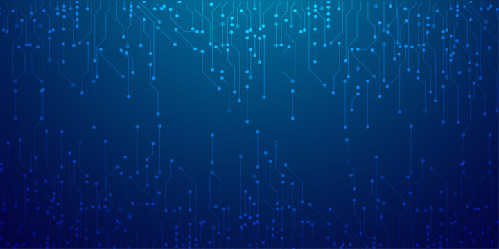 Abstract blue binary code background digital stream of ones and zeroes on dark backdrop.