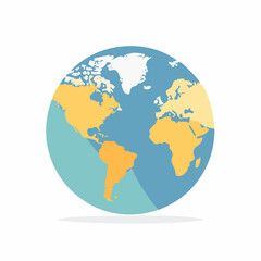 Obraz premium Flat Design Earth Globe Illustration