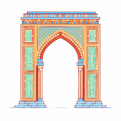 Fototapeta premium Ornate Archway with Geometric Patterns