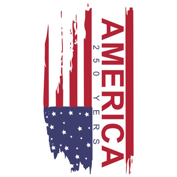 America Flag Vector Design, T-shirts Print design 