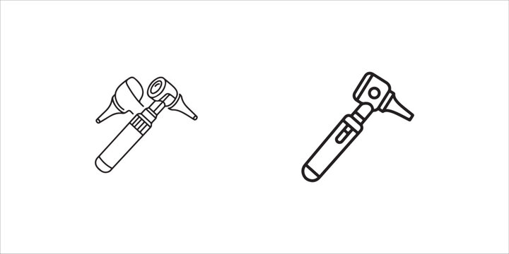 Two otoscopes for ear examinations and medical checkups  medical tools
