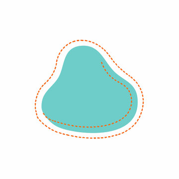 Abstract organic shape with dashed border