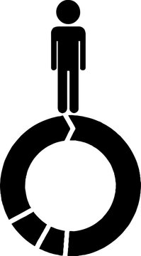 Person standing on top of a circular process arrow