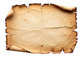 Fototapeta premium Torn and aged paper texture with visible creases isolated on transparent background isolated on transparent background