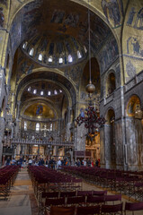 Fototapeta premium Italy, Venice, September 30, 2025, interior of St. Mark's Basilica in Venice