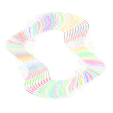 Abstract Holographic Iridescent Liquid Ring Shape Isolated on White
