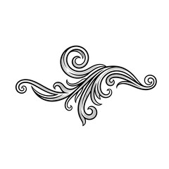 Fototapeta premium Decorative swirling floral design element.