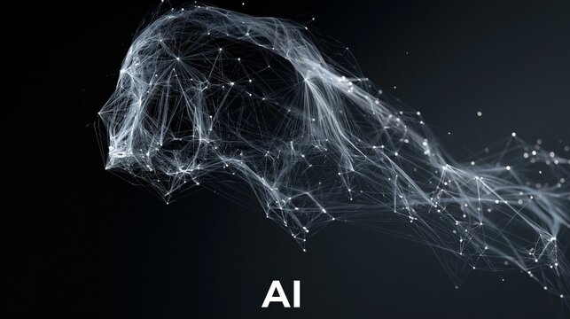 Artificial neural networks, ANN, connectionist systems. Abstract simple graphics scheme of neural machine mind with AI. Artificial intelligence, cybernetic net in computer learning. Science concept.
