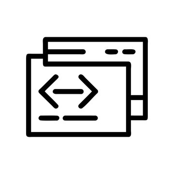 Code window with angle brackets and dashes on transparent background silhouette
