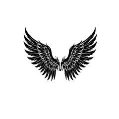 Obraz premium Tribal Angel Wings Black Tattoo Vector Illustration