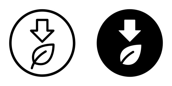 Eco-friendly icon set, sustainable symbol, green energy concept, environmental protection, nature conservation, organic growth, reduced impact, two contrasting styles