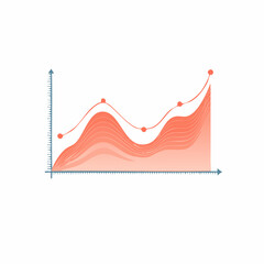 Fototapeta premium Stacked Area Chart with Data Points