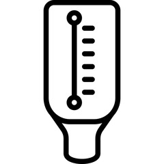 Peak flow meter thin line icon. Portable device for measuring air in lungs. Medical equipment. Modern vector illustration. © AlexBlogoodf