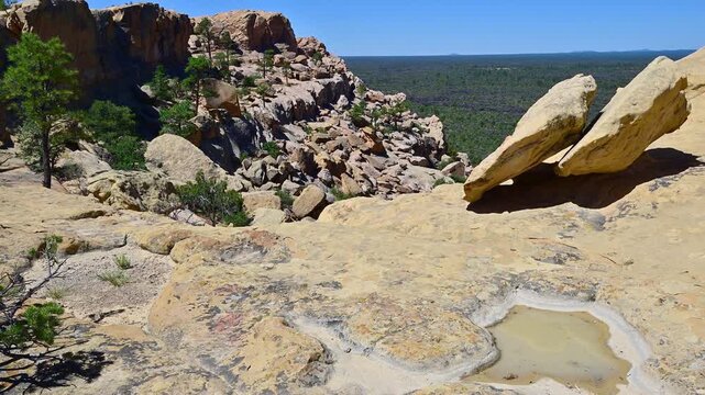 The Sandstone Bluffs Overlook within El Malpais National Monument in New Mexico.