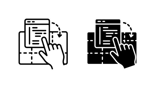 Interactive Web Design Icons, User Interface Elements, Digital Workflow Graphics, Website Development Tools