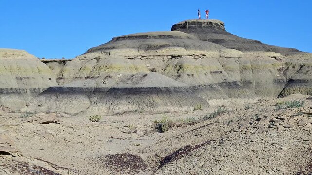 landscape features the unique geological formations of the Bisti De-Na-Zin Wilderness Area in New Mexico