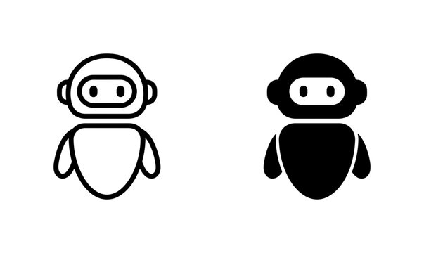 Cute Robot Icons, AI Character Vector Art, Futuristic Android Symbols, Simple Machine Graphics, Technology and Automation Concepts