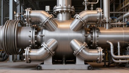 Obraz premium Industrial Vacuum Pump System in Factory