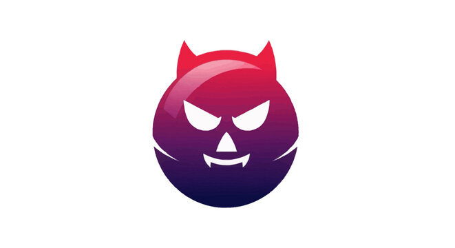 Devil Face Icon Emblem Symbol.