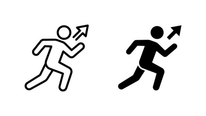 Fototapeta premium Running Man Icon Set, Forward Motion Silhouette, Progress and Success Symbol, Vector Graphic for Business and Lifestyle