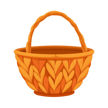 Flat 2D minimalist illustration of a Heather Basket, modern vector design with white background.